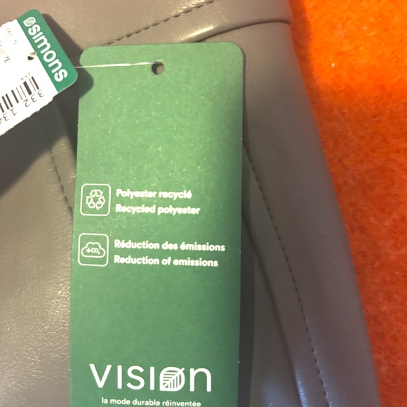 Charcoal grey cropped faux-leather pants NWT - Picture 5 of 10